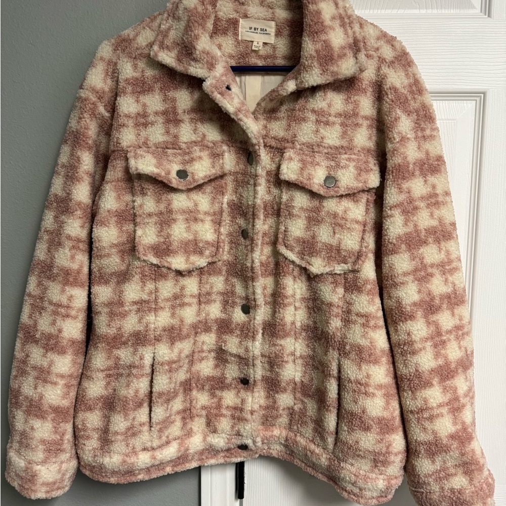 Anthropologie If by Sea Pink and Cream Audrey Jacket